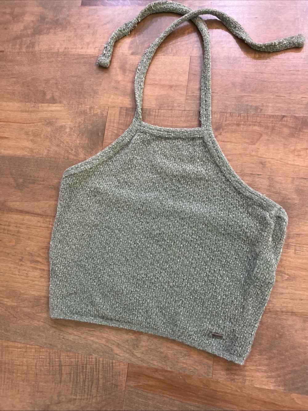 Hollister Women’s Knit Halter Crop Top - Olive Green
